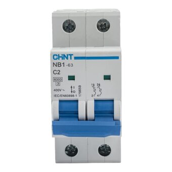  Автоматический выключатель CHINT NB1-63 (179659) 2P 2A 6кА х-ка C 
