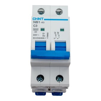  Автоматический выключатель CHINT NB1-63 (179662) 2P 3A 6кА х-ка C 