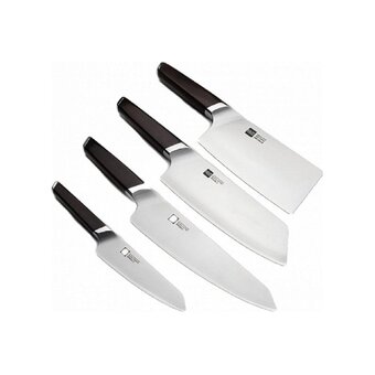  Набор ножей HuoHou HU0033 Black RUS из композитной стали 4 ножа+подставка черный 
