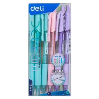  Ручка шариковая автоматическая Deli X-tream EQ199-BL d=0.7мм синие чернила 