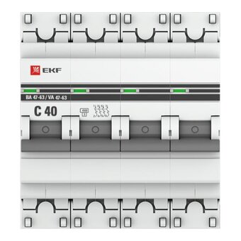  Автоматический выключатель EKF ВА 47-63 PROxima mcb4763-4-40C-pro 4P 40А C 4,5kA 