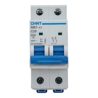  Автоматический выключатель CHINT NB1-63 (179661) 2P 25A 6кА х-ка C 