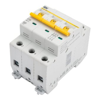  Выключатель автоматический IEK ВА47-60M MVA31-3-020-C 3Р 20А 6кА С 