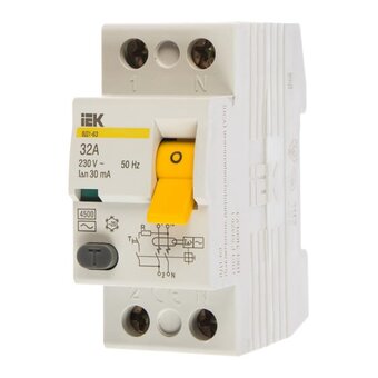  Выключатель дифференциального тока IEK ВД1-63 ИЭК MDV10-2-032-030 2п 32A 30mA тип AC 