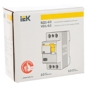  Выключатель дифференциального тока IEK ВД1-63 ИЭК MDV10-2-040-030 2п 40A 30mA тип AC 