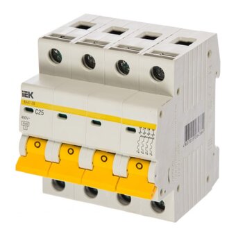  Выключатель автоматический модульный IEK ВА 47-29 ИЭК MVA20-4-025-C 4п C 25А 4.5кА 