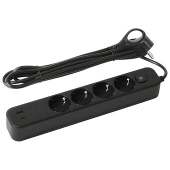  Сетевой фильтр Эра USF-4es-3m-2xUSBAC-B (Б0059574) черный 