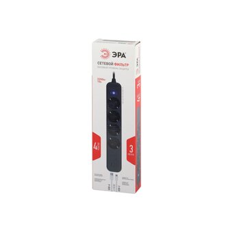  Сетевой фильтр Эра USF-4es-3m-2xUSBAC-B (Б0059574) черный 