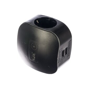  Разветвитель электрический ЭРА SP-3e-USB-Black (Б0046364) на 3 розетки черный 