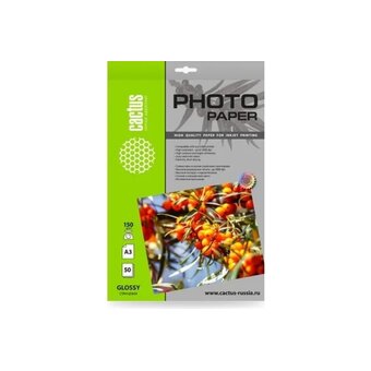  Фотобумага Cactus CS-GA315050 A3/150г/м2/50л/белый глянцевое для струйной печати 