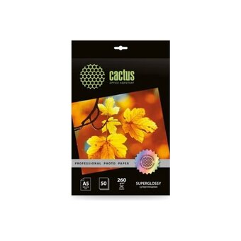 Фотобумага Cactus Prof CS-HGA526050 A5/260г/м2/50л/белый глянцевое для струйной печати 