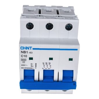  Выключатель автоматический CHINT 179698 модульный 3п C 10А 6кА NB1-63 (R) 