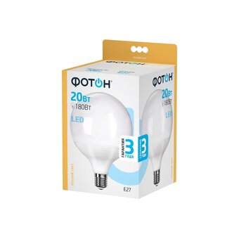  Лампа светодиодная ФОТОН 23950 LED G120 20W E27 3000K 
