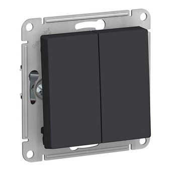  Переключатель Schneider Electric AtlasDesign ATN001065 2-клавишный, Карбон 