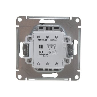 Переключатель Schneider Electric AtlasDesign ATN001065 2-клавишный, Карбон 