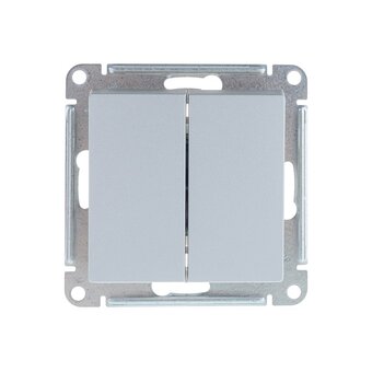  Переключатель Schneider Electric AtlasDesign ATN000365 2-клавишный, Алюминий 