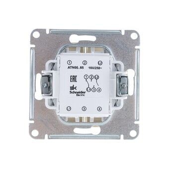  Переключатель Schneider Electric AtlasDesign ATN000365 2-клавишный, Алюминий 