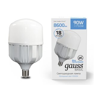 Лампа Gauss Basic T160 AC180-240V (11734392) 90W 6500K E40 