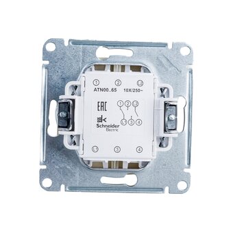  Переключатель Schneider Electric AtlasDesign ATN000565 2-клавишный, Шампань 