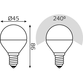  Лампа светодиодная Gauss Basic 1053147 7Вт цок.E14 шар 220B св.свечения многоцветный уп/10шт 
