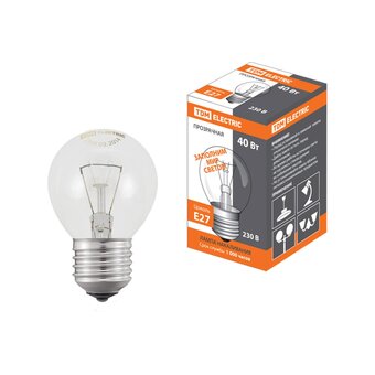  Лампа накаливания TDM ELECTRIC Шар прозрачный (SQ0332-0002) 40 Вт-230 В-Е27 