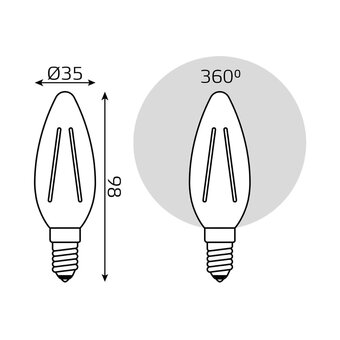  Лампа светодиодная Gauss Basic 1031115 4.5Вт цок.E14 свеча 220B 2700K св.свечения белый теплый уп/10шт 