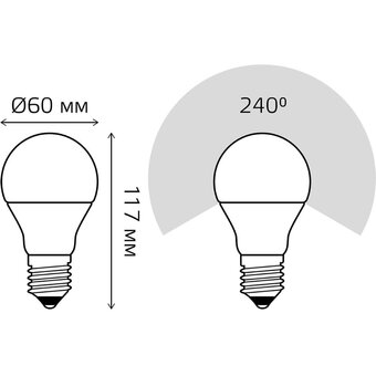  Лампа светодиодная Gauss 102502312-S 12Вт E27 груша 220B 6500K св.свечения белый холодный уп/10шт 