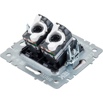  Розетка компьютерная IEK Brite BR-K20-1-K01 двойная кат.5e RJ45 рк10-2-брб белый 