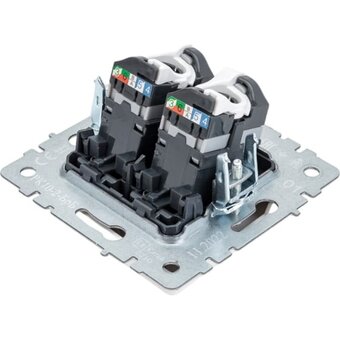  Розетка компьютерная IEK Brite BR-K20-1-K01 двойная кат.5e RJ45 рк10-2-брб белый 