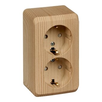  Розетка Schneider Electric Этюд Дача (PA16-008D) 2-м сосна 