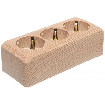  Розетка Schneider Electric Этюд PA16-012D O/У тройная, сосна 