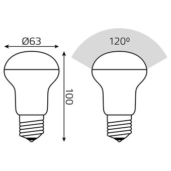  Лампа светодиодная Gauss Elementary 63228 8Вт E27 рефлек. 220B 4100K св.свечения белый нейтральный уп/10шт 