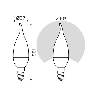  Лампа светодиодная Gauss 104101207 6.5Вт E14 свеча 220B 4100K св.свечения белый нейтральный уп/1шт 