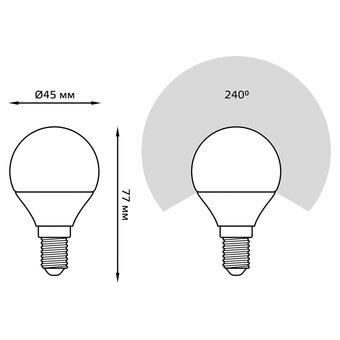  Лампа светодиодная Gauss 105101310 9.5Вт E14 шар 220B 6500K св.свечения белый холодный уп/10шт 