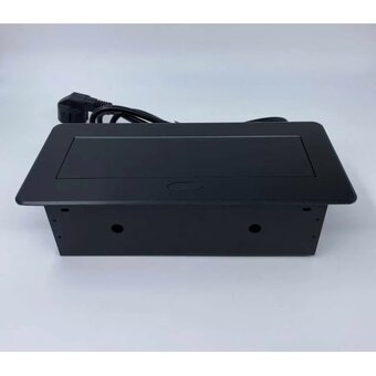  Блок розеток выдвижной Inrior TORO-33-20 на 2 Euro розетки и 2 USB-A+C, черный 
