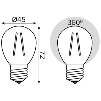  Лампа светодиодная Gauss Filament 105802211 11Вт E27 шар 220B 4100K св.свечения белый нейтральный уп/1шт 