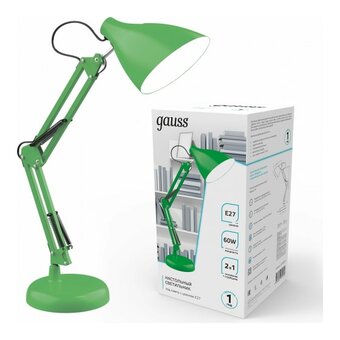  Светильник Gauss GT0033 настольный на струбцине/основание E27 зеленый 60Вт 