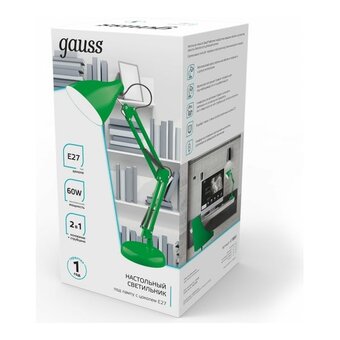  Светильник Gauss GT0033 настольный на струбцине/основание E27 зеленый 60Вт 