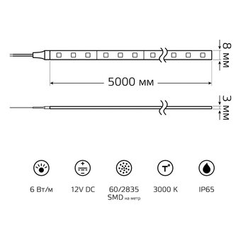  Лента светодиодная Gauss Basic BT013 5м 