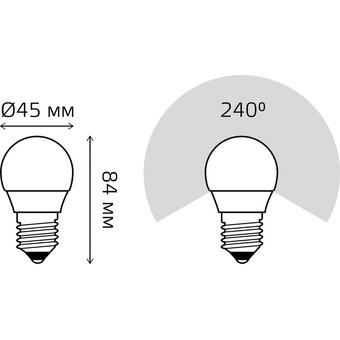  Лампа светодиодная Gauss 105102310 9.5Вт E27 шар 220B 6500K св.свечения белый холодный уп/10шт 