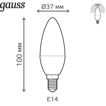  Лампа светодиодная Gauss 103101406 6Вт E14 свеча 220B св.свечения RGB уп/1шт 