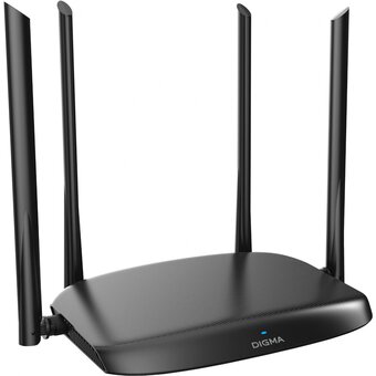  Роутер беспроводной Digma DWR-AC1201 AC1200 10/100BASE-TX черный 