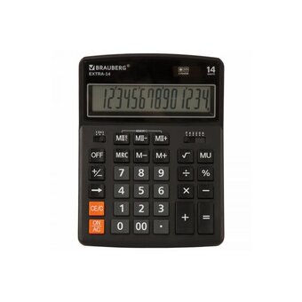 Калькулятор настольный BRAUBERG Extra-14-BK 250474, черный 