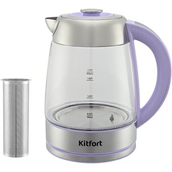  Чайник электрический Kitfort КТ-6624 1.7л. лавандовый/нерж (корпус пластик/стекло) 
