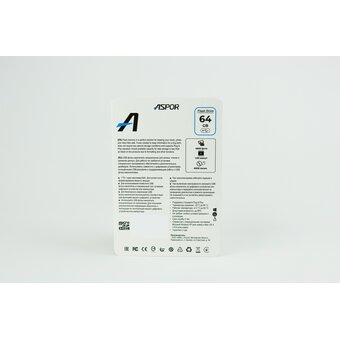  Карта памяти Aspor microSDHC 64GB Class10 UHS-3 + adapter 