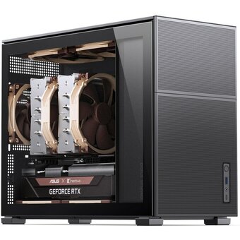  Корпус Jonsbo D31 Mesh Black без БП, боковая панель из закаленного стекла, mini-ITX, micro-ATX, черный 