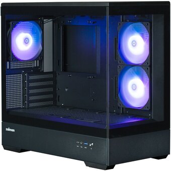  Корпус ZALMAN P30, MATX, Black, Window, 2x3.5", 3x2.5", 1xUSB TYPE-C, 1xUSB3.0, Side 2x120mm ARGB, Rear 1x120mm ARGB 