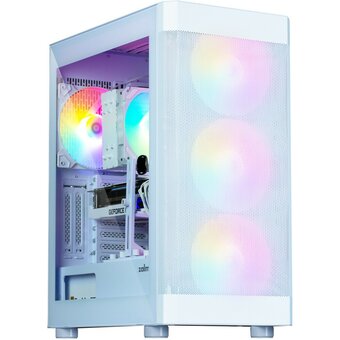  Корпус ZALMAN i4 TG, ATX, White, Front Mesh, Window, 4x3.5", 2x2.5", 1xUSB2.0, 2xUSB3.0, Front 3x140mm FRGB, Rear 1x140mm FRGB 