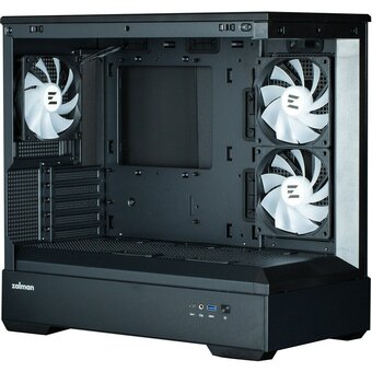  Корпус ZALMAN P30, MATX, Black, Window, 2x3.5", 3x2.5", 1xUSB TYPE-C, 1xUSB3.0, Side 2x120mm ARGB, Rear 1x120mm ARGB 