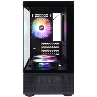  Корпус 1STPLAYER Miku Mi2-A Black (Mi2-A-BK-2F1R-1F1)/ mATX / 3x120mm LED fans 